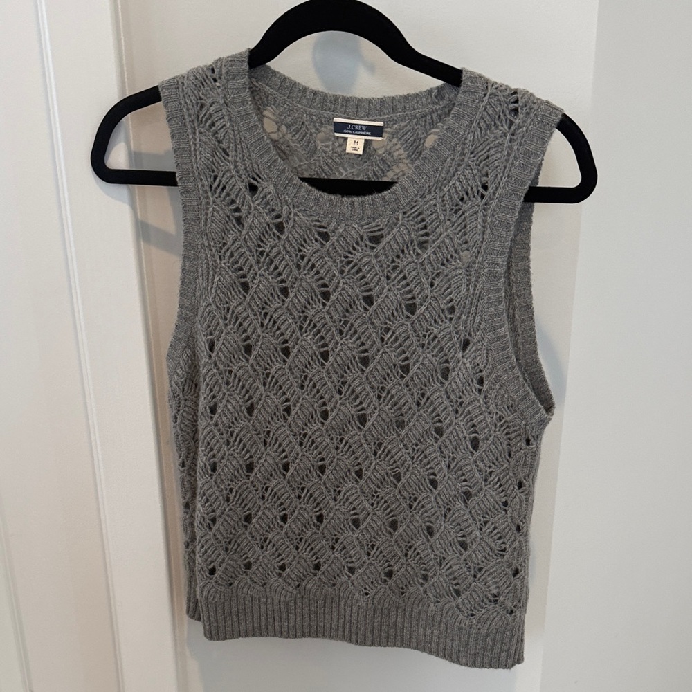 J. Crew Gray Cashmere Sweater Vest